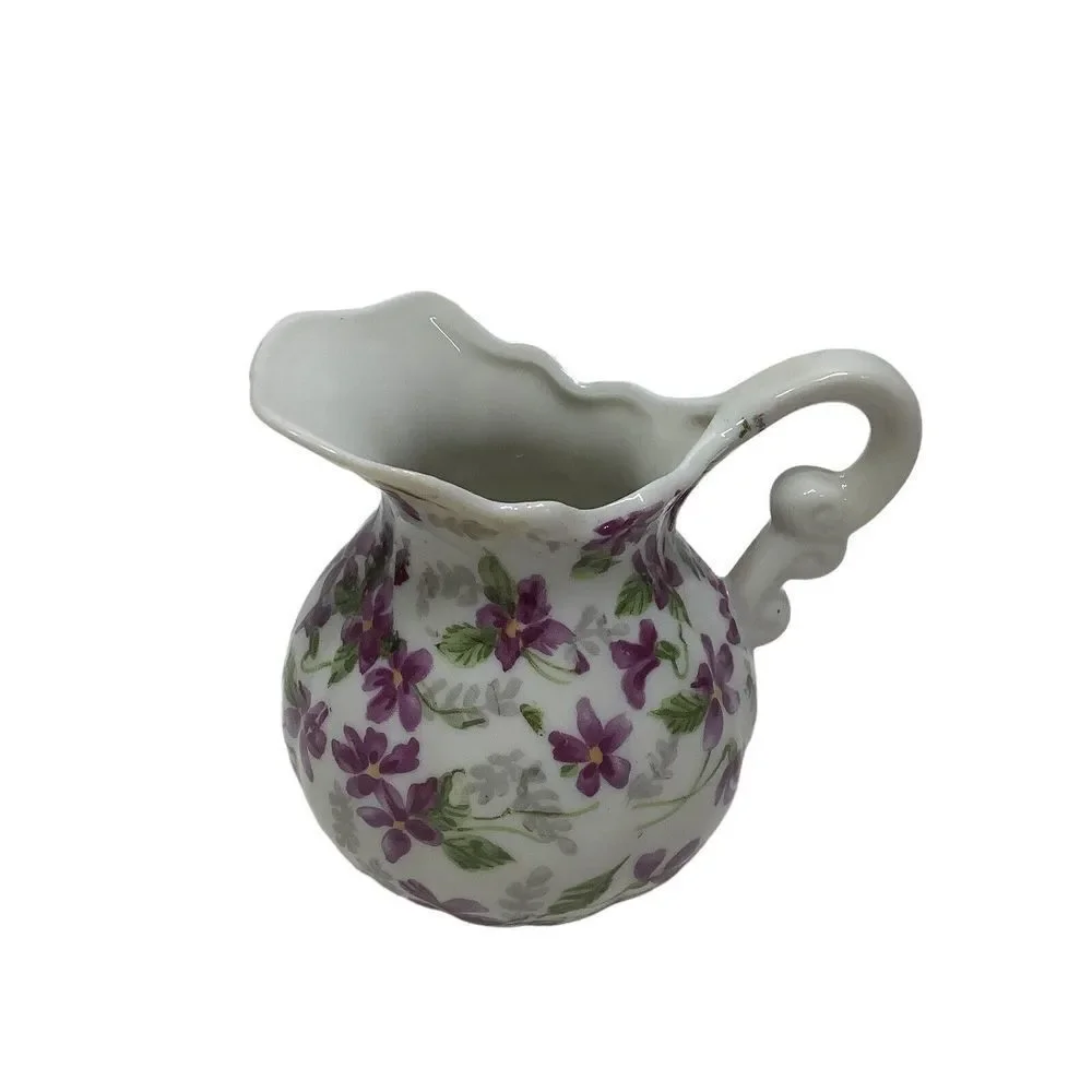 Vintage Inarco Chintz Purple Floral Violets Creamer Porcelain Japan E‎ 4982